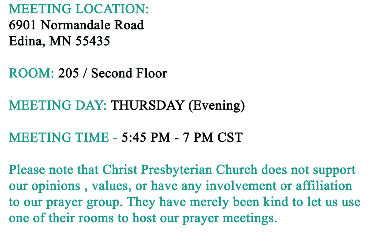 prayer meeting details